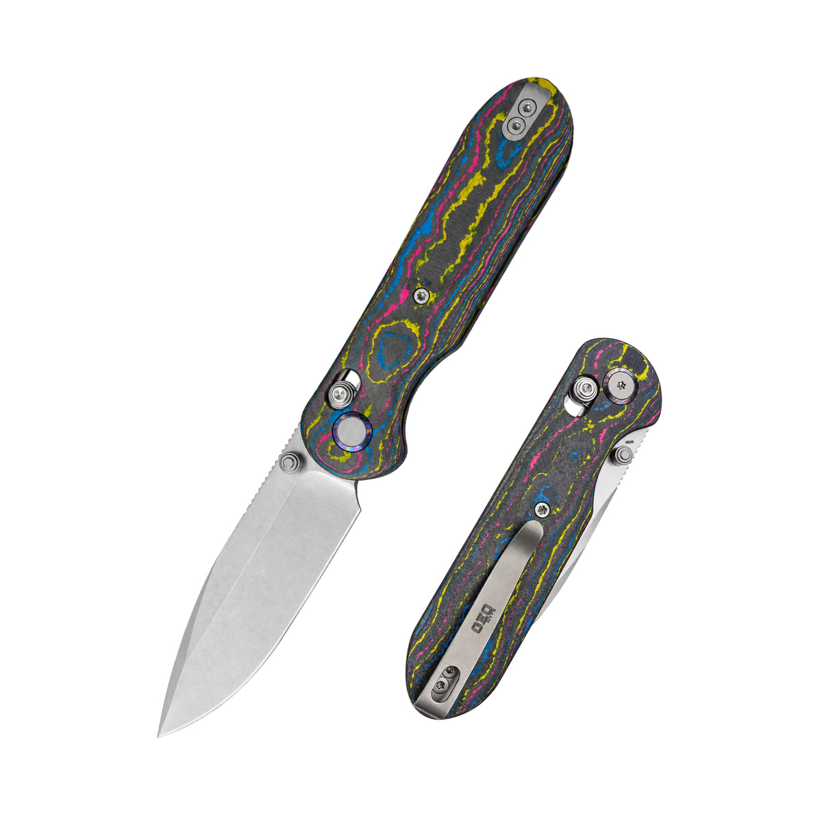 Blade City Exclusives SKU : GEO Knife Ethereal Cutter Crossbar lock Folding Knife Ultimate warrior Camo Handle 3.0" Stonewash Bohler M390 Blade GEO2402T