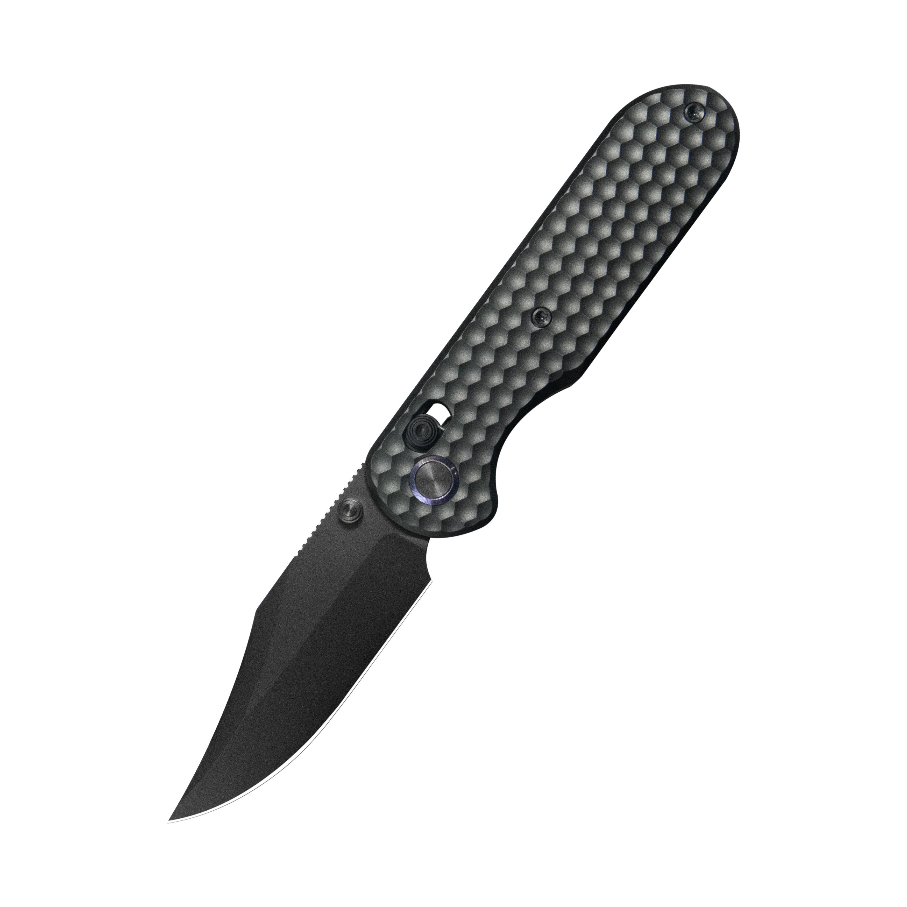 Geo knife Ethereal Cutter Axis lock Folding Knife Black 6AL4V Titanium Handle 3.03" Black DLC Bohler M390 Blade GEO2401D