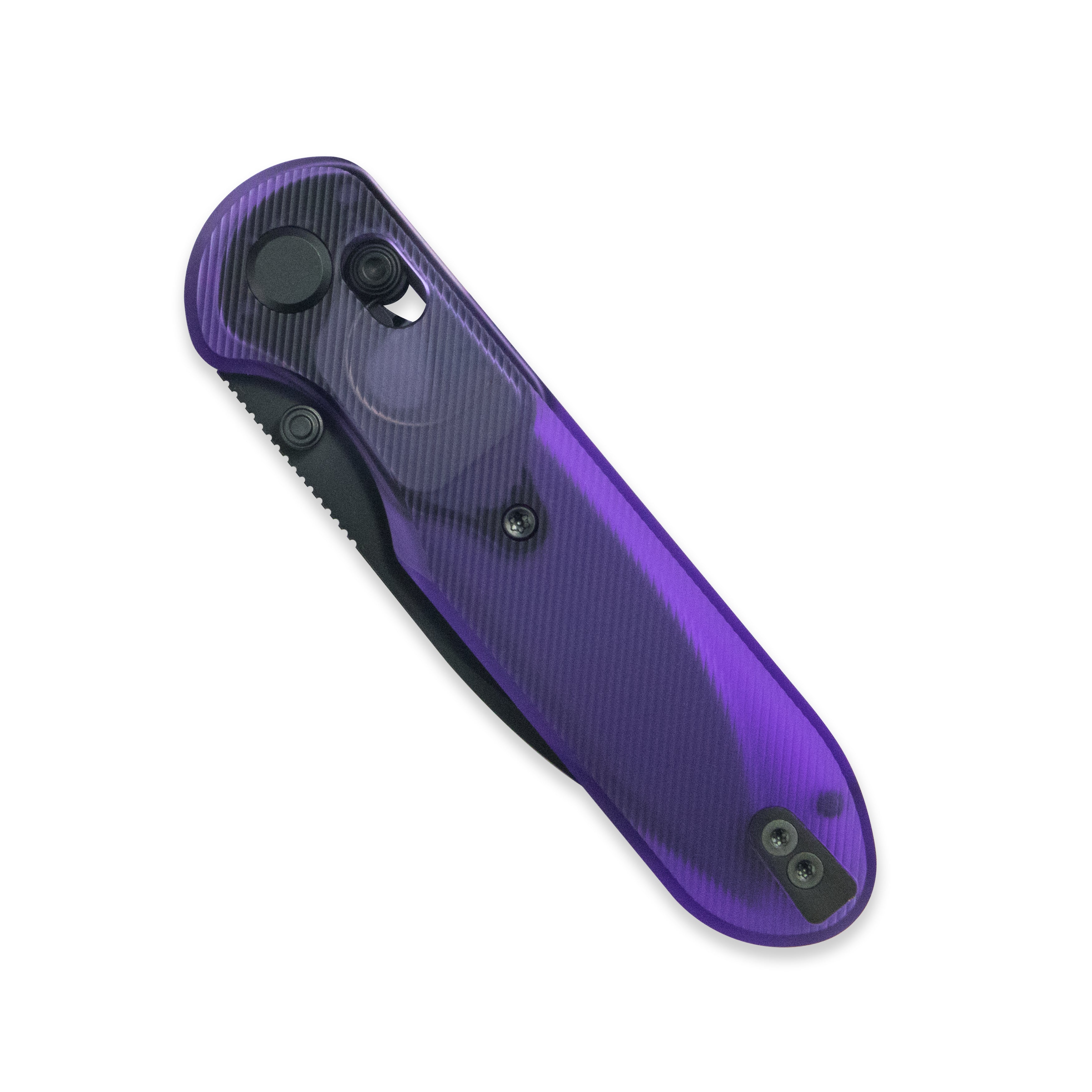 Blade HQ Exclusives SKU : GEO Knife Ethereal Cutter Crossbar lock Folding Knife Purple Acrylic Handle 3.0" Black DLC CPM S90V Blade GEO2402X