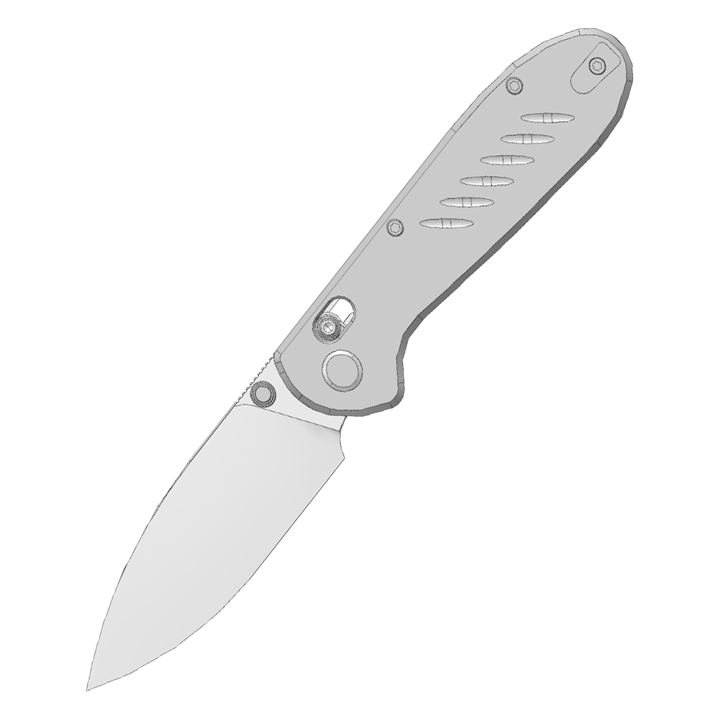 (Pre-order) : Geo knife Axis lock Folding Knife Gray 6AL4V Titanium Handle 3.26" Stonewash Bohler M390 Blade GEO2501A