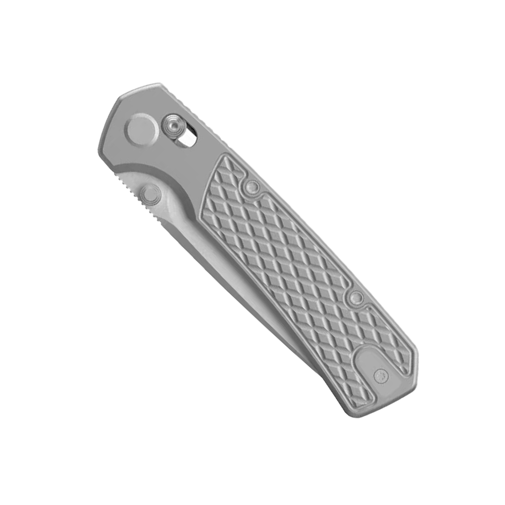 (Pre-order) : Geo knife Axis lock Folding Knife Gray 6AL4V Titanium Handle 3.26" Stonewash Bohler M390 Blade GEO2502A
