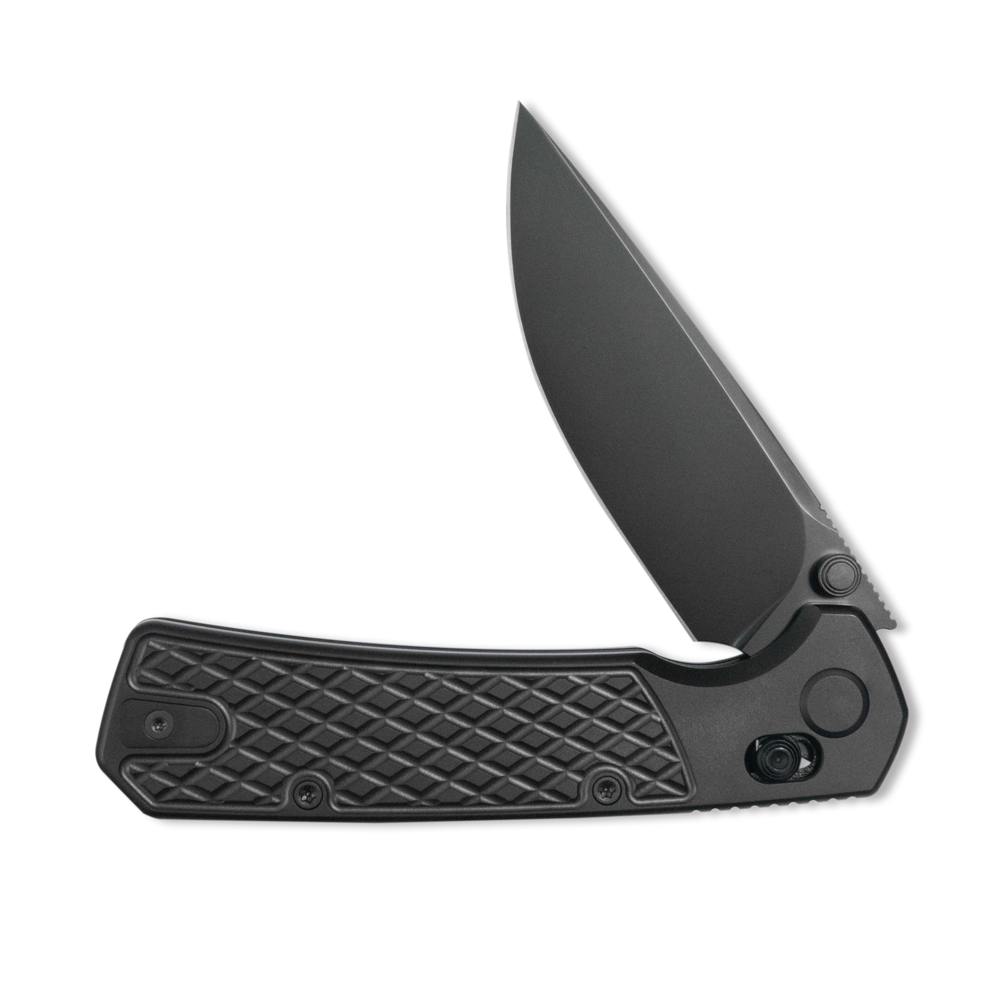 GEO Knife Blaze Crossbar lock Folding Knife Black DLC 6AL4V Titanium H