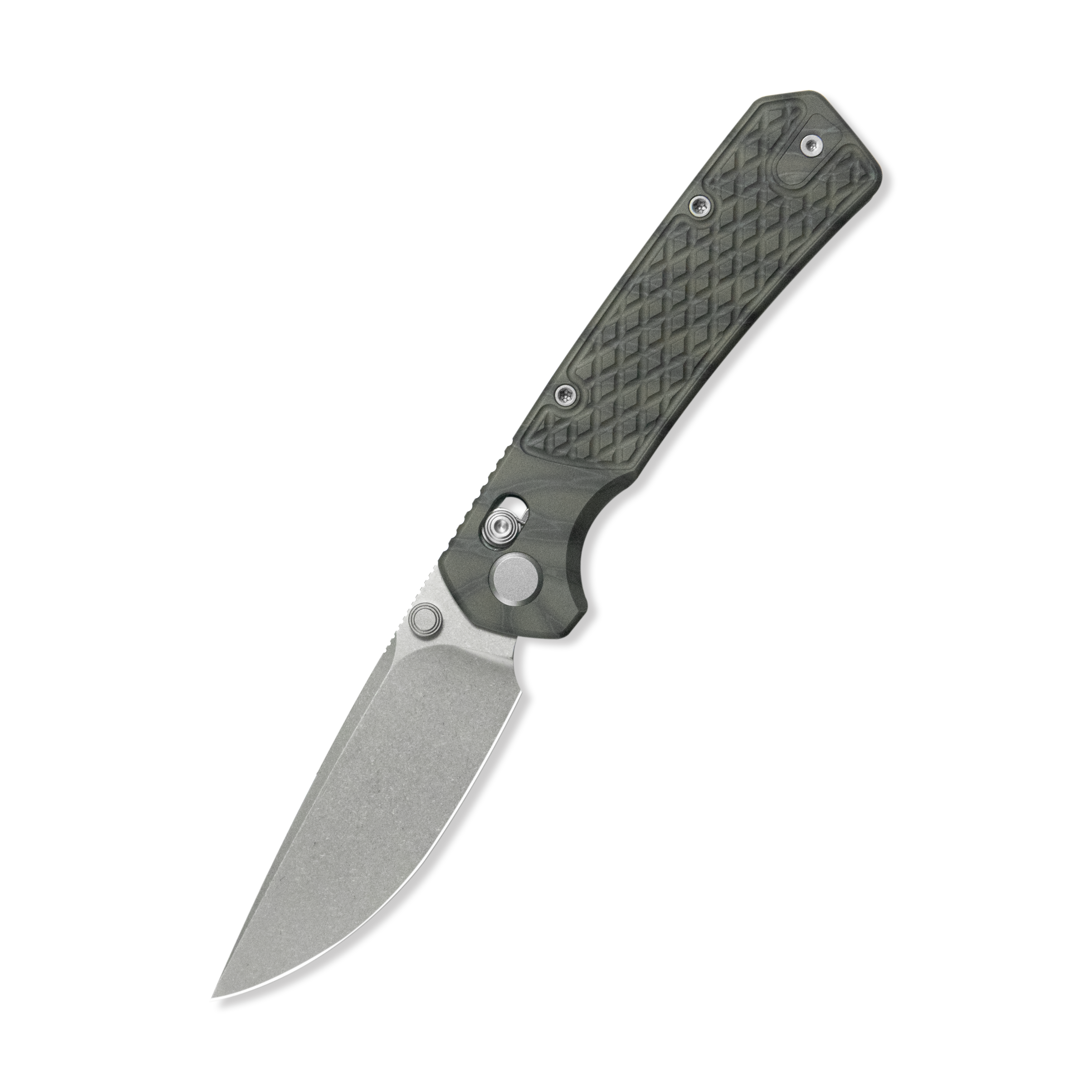 (Pre-order) : Geo knife Blaze Axis lock Folding Knife Tiger Stripe Pattern Flamed  6AL4V Titanium Handle 3.4" Stonewash Bohler M390 Blade GEO2502C