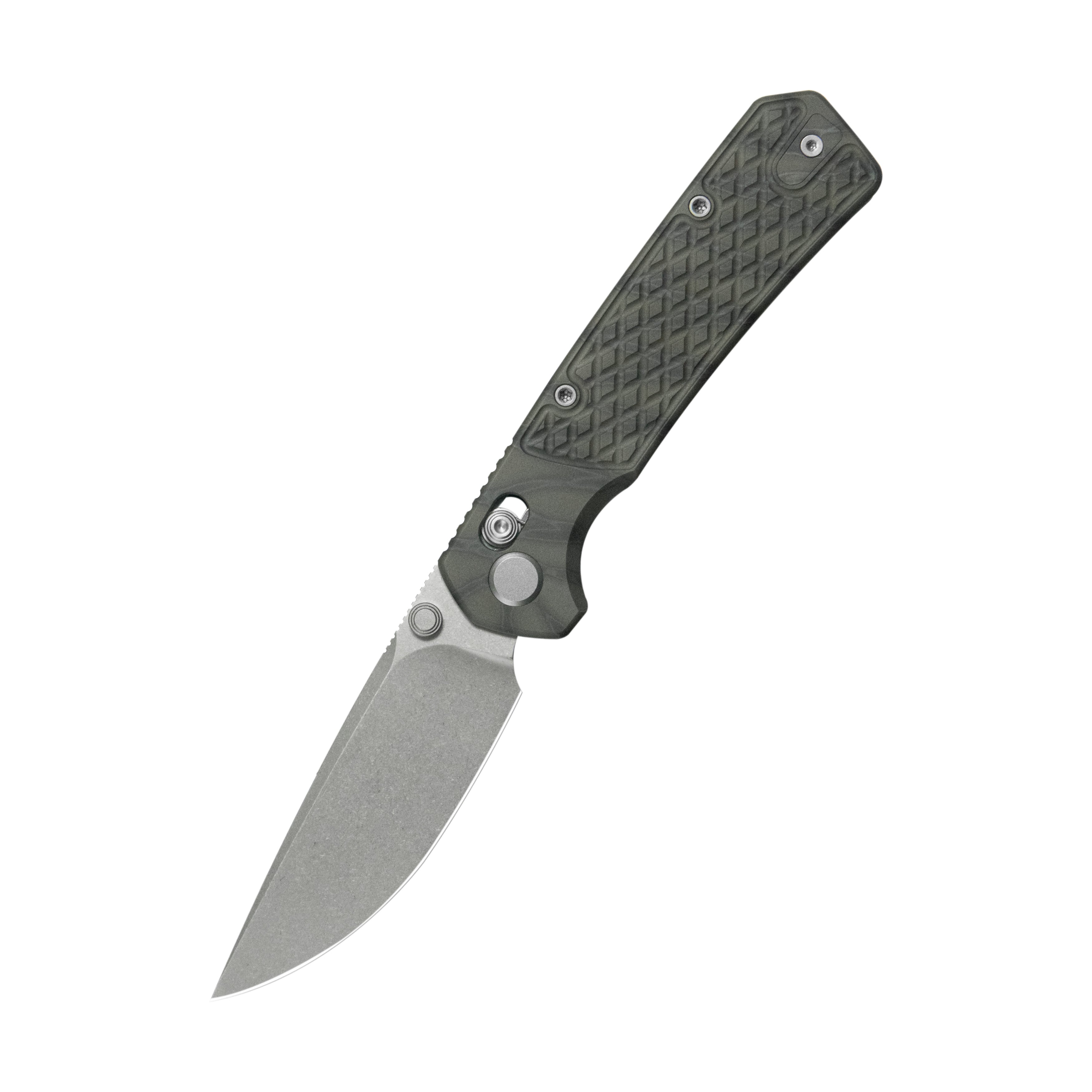 (Pre-order) : Geo knife Blaze Axis lock Folding Knife Tiger Stripe Pattern Flamed  6AL4V Titanium Handle 3.4" Stonewash Bohler M390 Blade GEO2502C