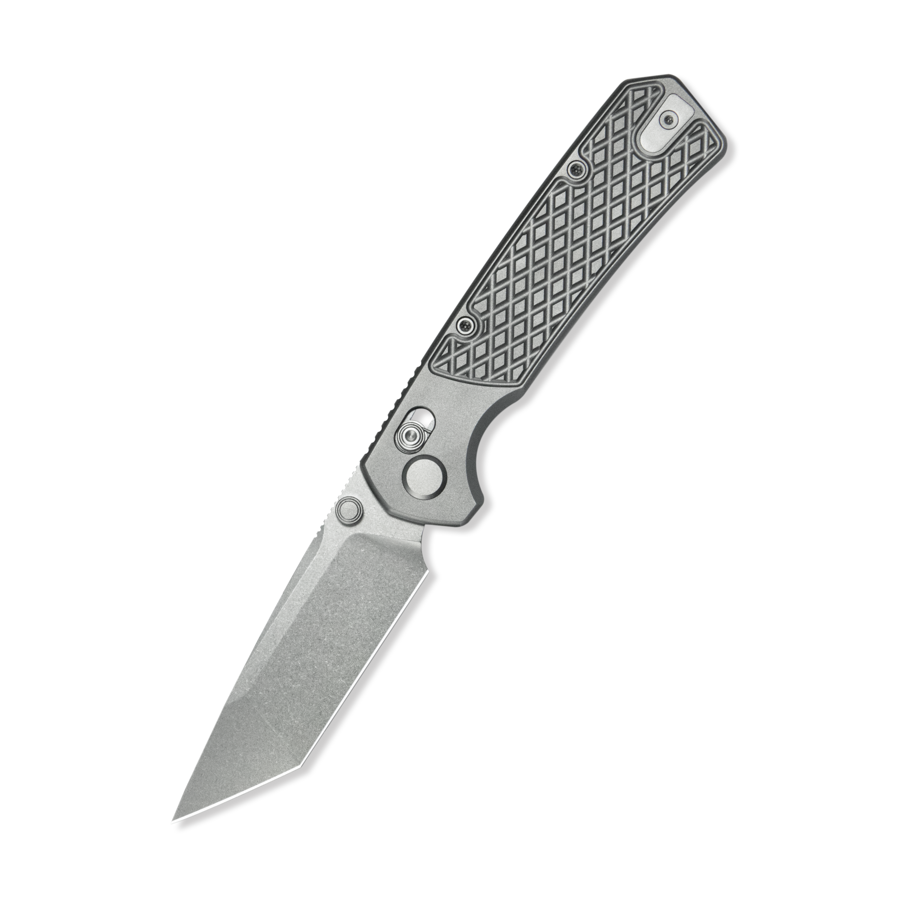 (Pre-order) : Geo knife Blaze Axis lock Folding Knife Gray 6AL4V Titanium Handle 3.3" Stonewash Bohler M390 Blade GEO2503A