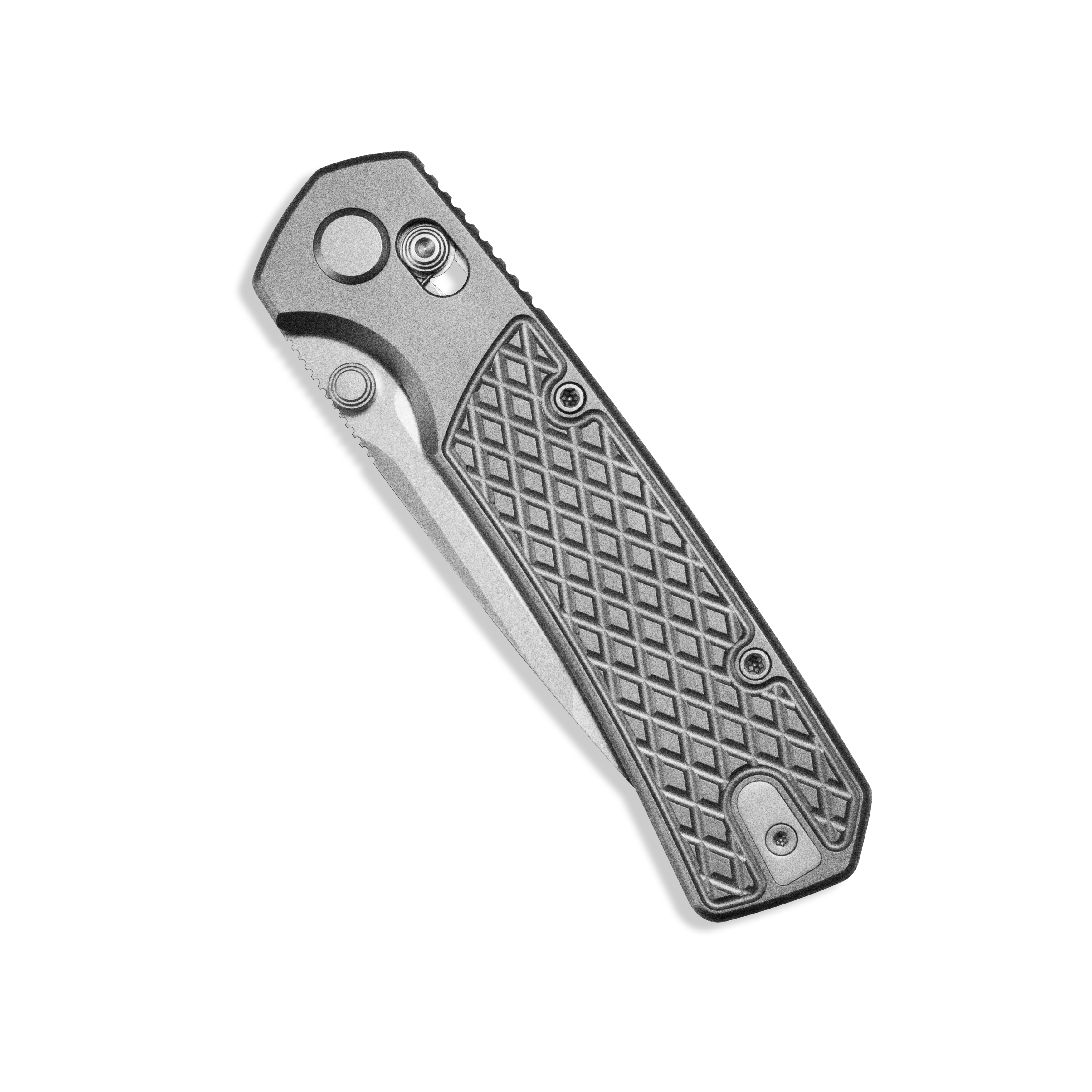 Geo knife Blaze Axis lock Folding Knife Gray 6AL4V Titanium Handle 3.3" Stonewash Bohler M390 Blade GEO2503A