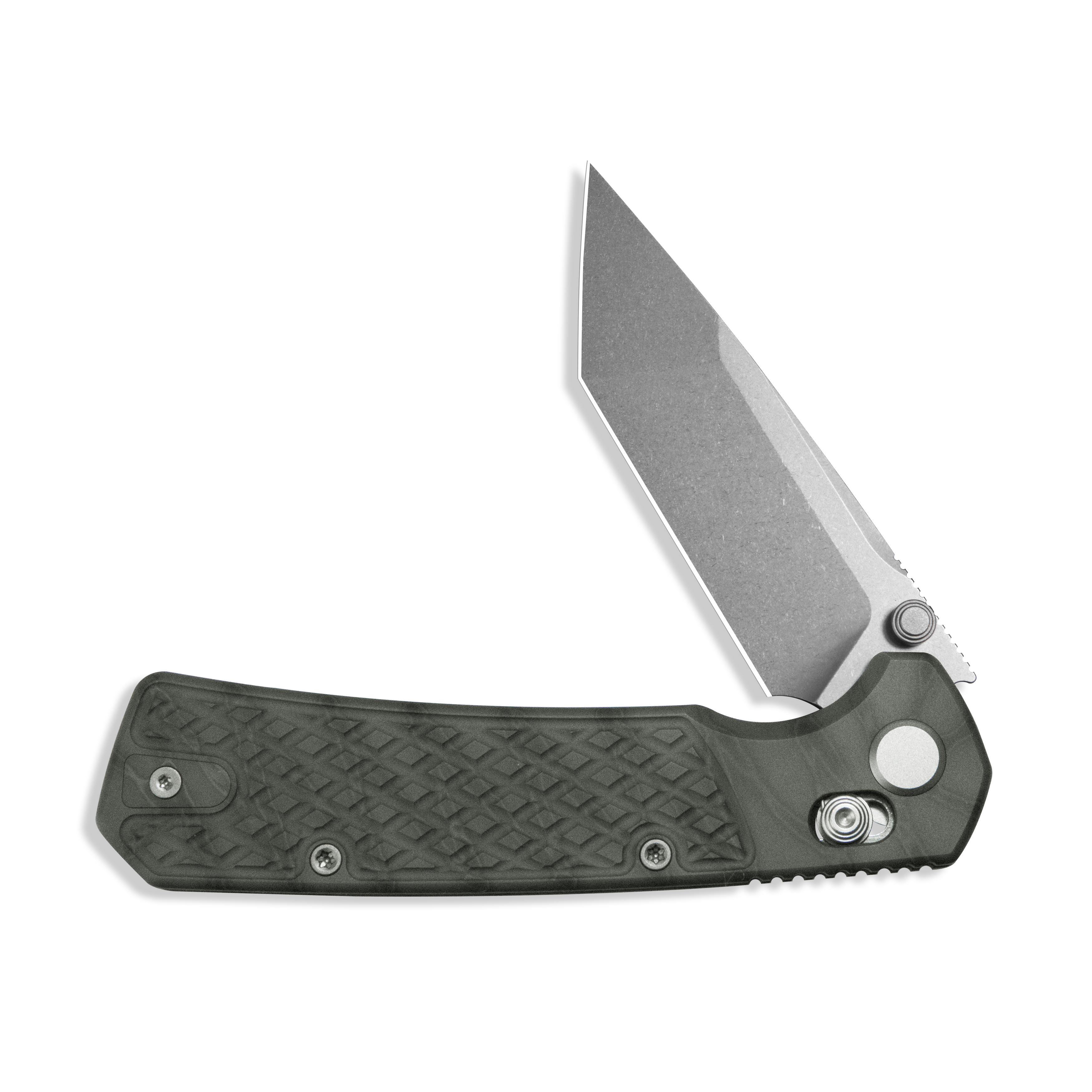 (Pre-order) : Geo knife Blaze Axis lock Folding Knife  Tiger Stripe Pattern Flamed 6AL4V Titanium Handle 3.4" Stonewash Bohler M390 Blade GEO2503C