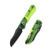 Blade HQ Exclusives SKU : GEO Knife Komodo Crossbar lock Folding Knife Green Acrylic Handle 3.1" Black DLC CPM S90V Blade GEO2509N